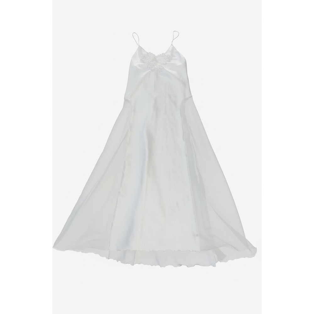 Ralph Montenero Saks Fifth Avenue Vintage White Satin Lace Heart Nightgown P